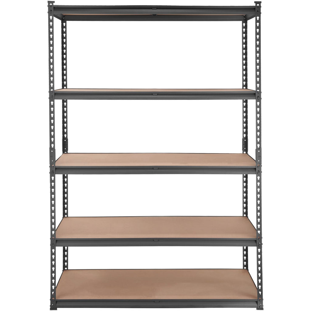 Storage Shelving Unit, 5-Tier Adjustable, 2000 lbs Capacity, Heavy Duty Garage Shelves Metal Organizer Utility Rack, Black, 18" D x 48" W x 72" H for Kitchen Pantry Basement Bathroom Laundry