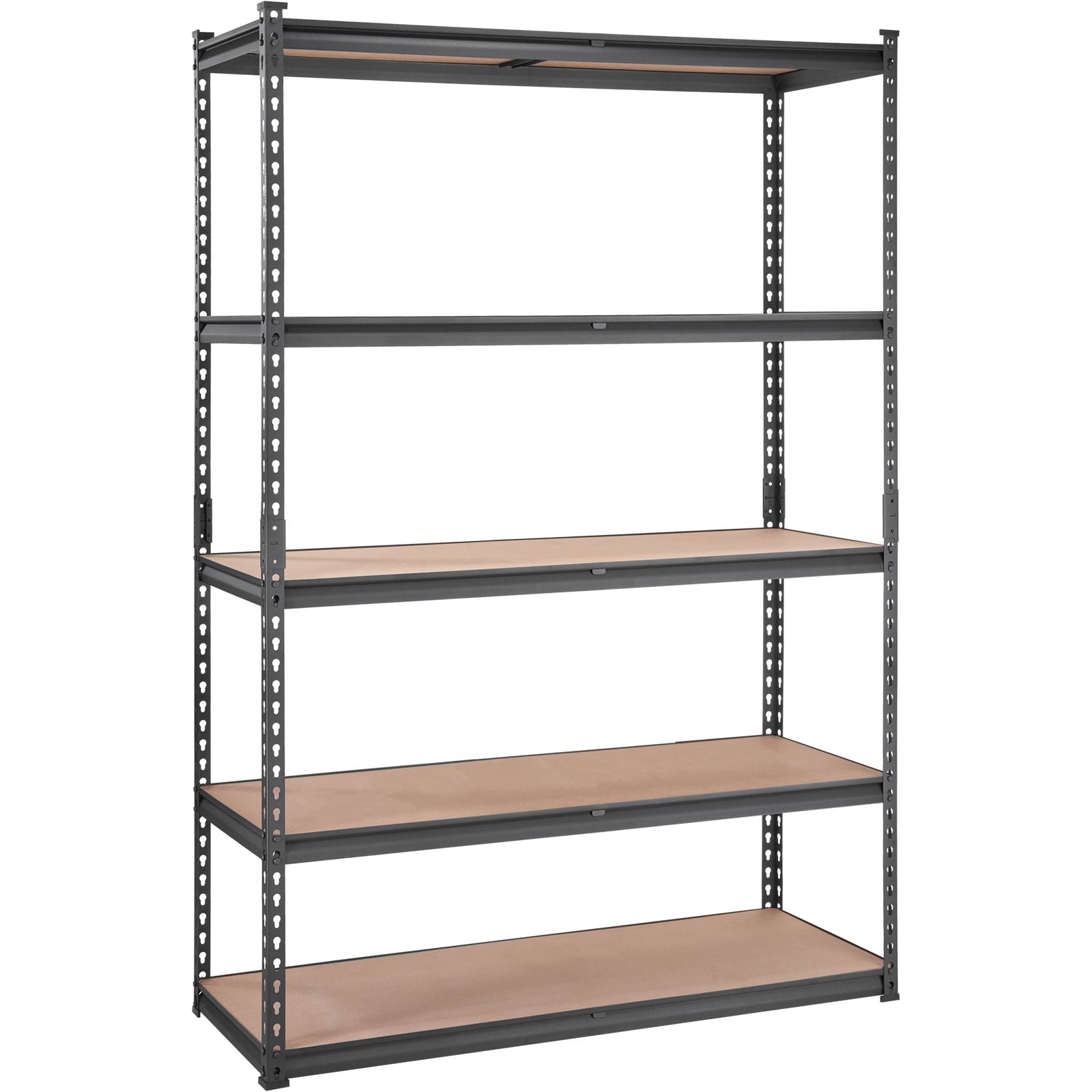 Storage Shelving Unit, 5-Tier Adjustable, 2000 lbs Capacity, Heavy Duty Garage Shelves Metal Organizer Utility Rack, Black, 18" D x 48" W x 72" H for Kitchen Pantry Basement Bathroom Laundry