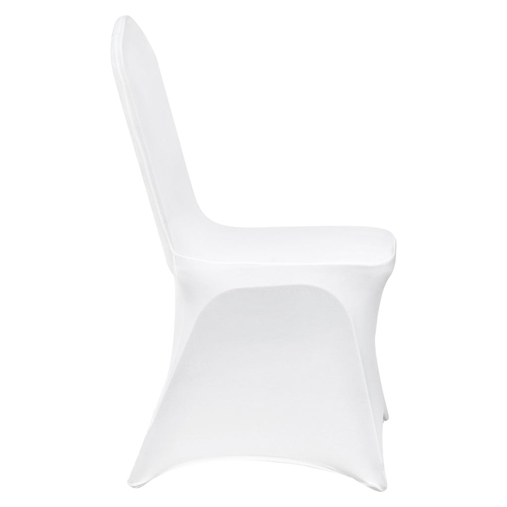 Stretch Spandex Folding Chair Covers, Universal Fitted Chair Cover, Removable Washable Protective Slipcovers, for Wedding, Holiday, Banquet, Party, Celebration, Dining (100PCS White)