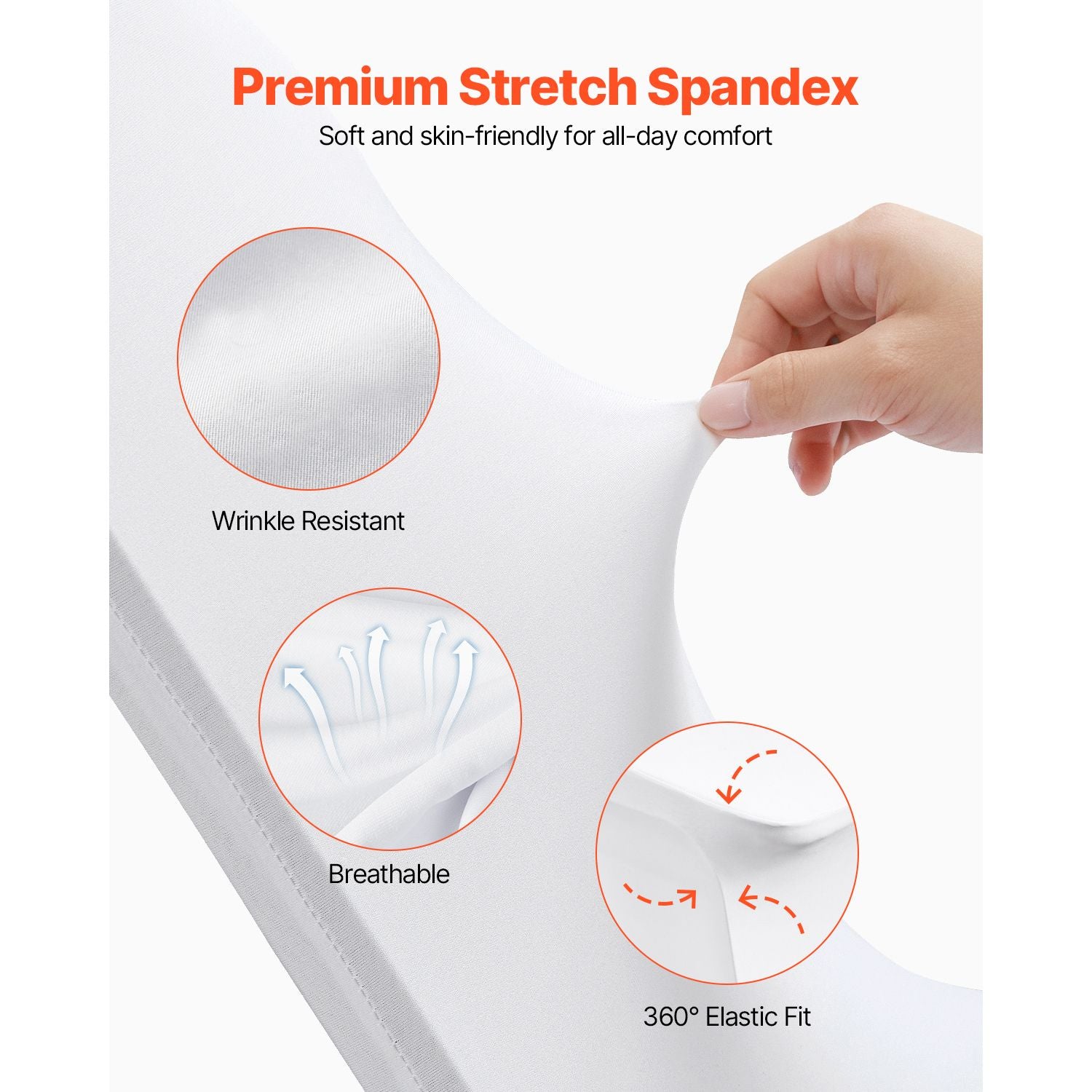 Stretch Spandex Folding Chair Covers, Universal Fitted Chair Cover, Removable Washable Protective Slipcovers, for Wedding, Holiday, Banquet, Party, Celebration, Dining (100PCS White)
