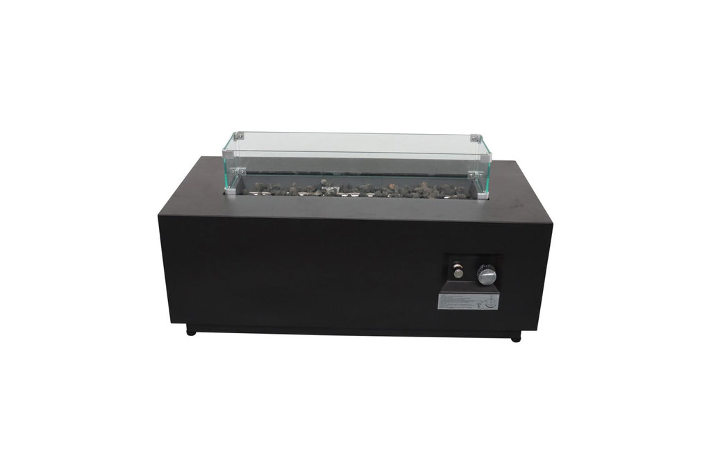 16 H x 42 W Steel Outdoor Fire Pit Table with Lid