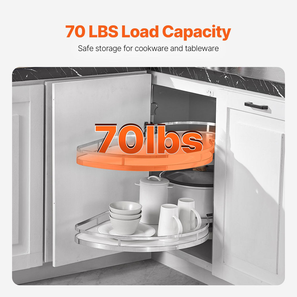 Swing Right Blind Corner Cabinet, Pull Out Organizer for 36 inch Width Blind Cabinet, 2 Tier Height Adjustable Swing Tray, Soft Close Kitchen Cloud Blind Organizer, Right Open