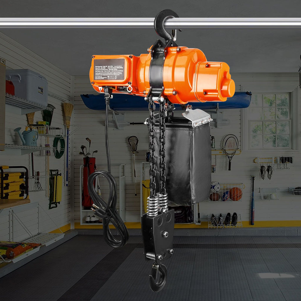 Electric Chain Hoist, 2200 lbs Load, 20 ft Lifting Height, 6.9 ft/min Speed, 120V, Single Phase Overhead Crane with Chain, 328 ft Wireless & 15 ft Wired Remote Control for Garage, Shop, and Home