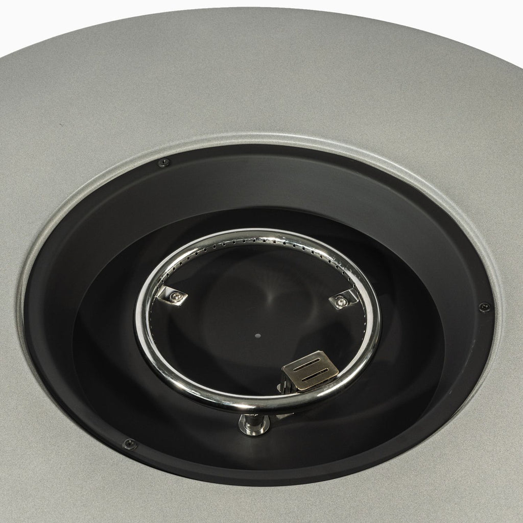 36" Propane Gas Fire Pit Table 2-Pieces, 50000 BTU Round Steel Fire Pit with Tank Holder for Outside Patio Deck Garden Backyard- Grey