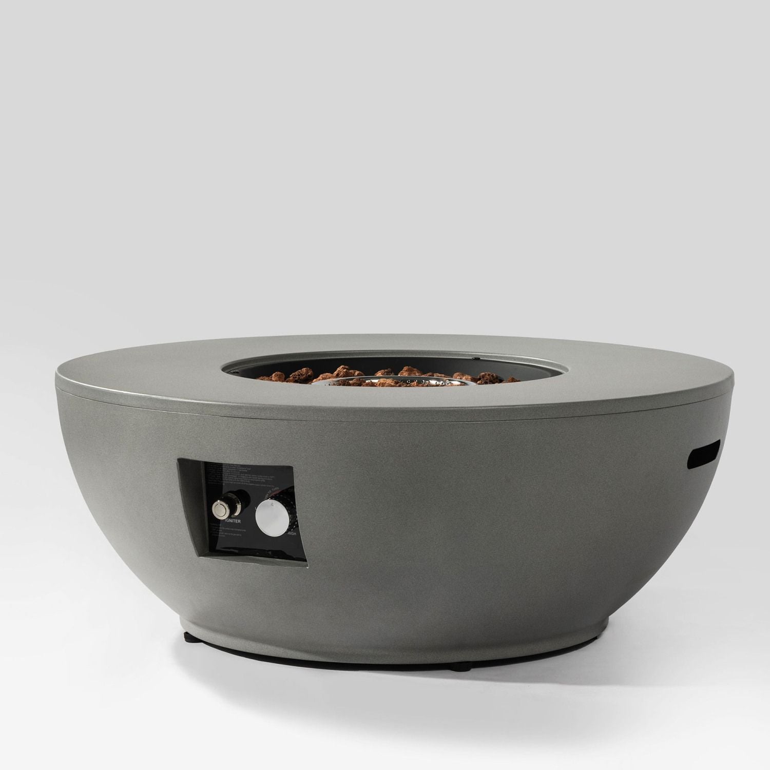 36" Propane Gas Fire Pit Table 2-Pieces, 50000 BTU Round Steel Fire Pit with Tank Holder for Outside Patio Deck Garden Backyard- Grey