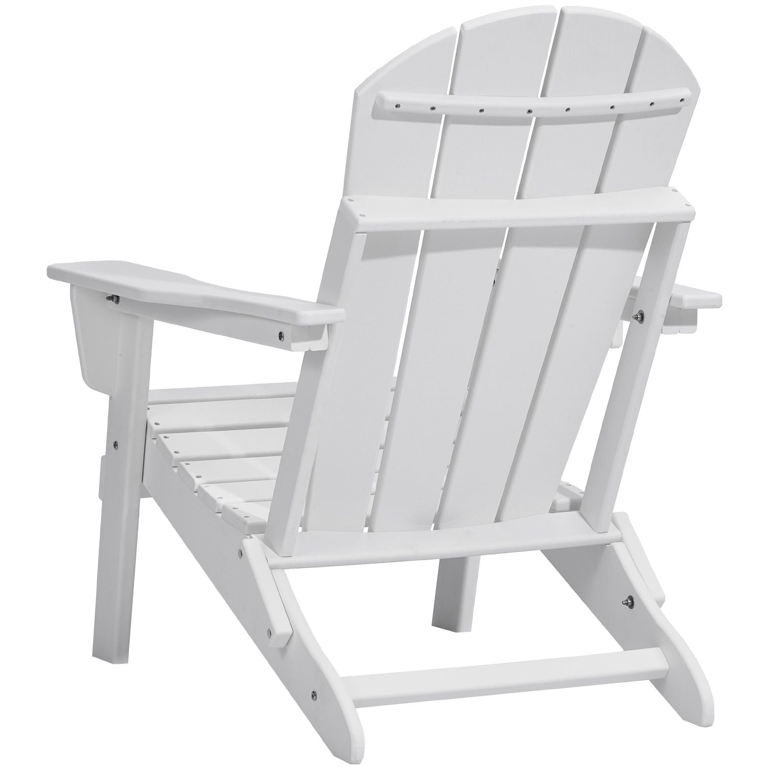 Adirondack Chair Plastic, Set of 2 All-Weather Portable Folding Fire Pit Chair, Outdoor Adirondack Patio Chair with Cup Holder, with Relaxing Arm Rest Ergonomic, for Garden, Backyard - White