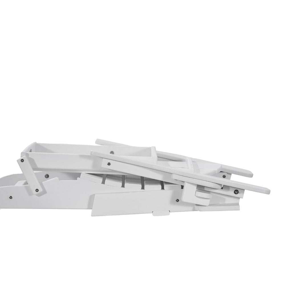 Adirondack Chair Plastic, Set of 2 All-Weather Portable Folding Fire Pit Chair, Outdoor Adirondack Patio Chair with Cup Holder, with Relaxing Arm Rest Ergonomic, for Garden, Backyard - White