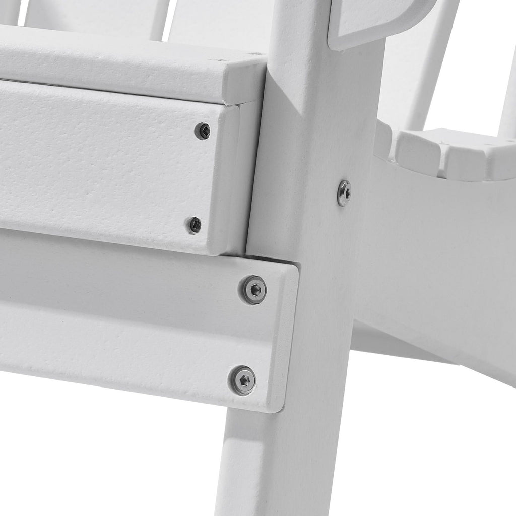 Adirondack Chair Plastic, Set of 2 All-Weather Portable Folding Fire Pit Chair, Outdoor Adirondack Patio Chair with Cup Holder, with Relaxing Arm Rest Ergonomic, for Garden, Backyard - White