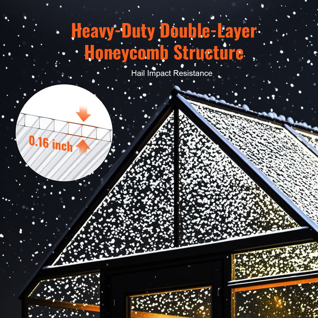 14 Pack Polycarbonate Greenhouse Panels, 2' X 4' X 0.16'' Roof Panels Sheets, Waterproof UV Protected Corrugated Plastic Roofing, Impact Resistance Clear Roofing Sheets for Greenhouse/Garden