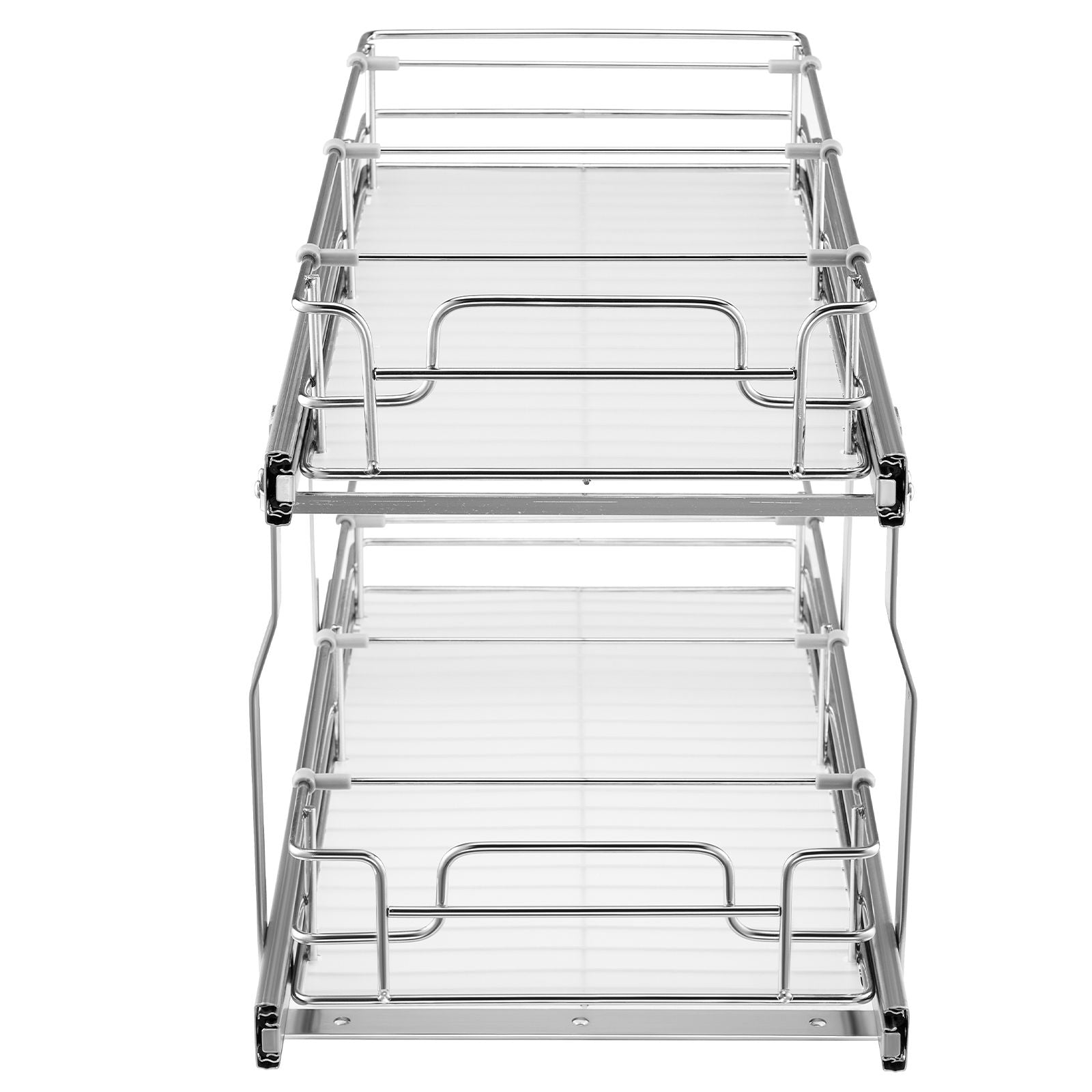 12"Wx21"Dx15"H Pull Out Cabinet Organizer, Heavy Duty Slide Out Pantry Shelves, Steel Roll Out Drawers, Sliding Drawer Storage for Home Under Sink, 13.5"Wx22"Dx18"H Install Size for Cabinet