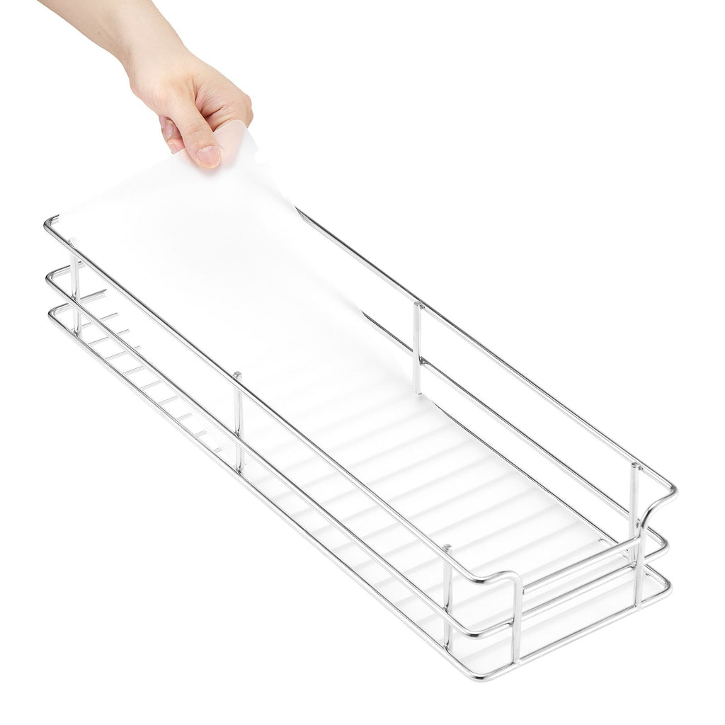 8.5"Wx21"Dx15"H Pull Out Cabinet Organizer, Heavy Duty Slide Out Pantry Shelves, Steel Roll Out Drawers, Sliding Drawer Storage for Home Under Sink, 10"Wx22"Dx18"H Install Size for Cabinet