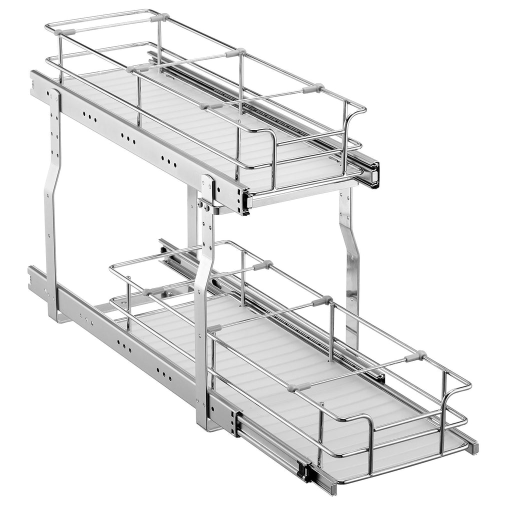 8.5"Wx21"Dx15"H Pull Out Cabinet Organizer, Heavy Duty Slide Out Pantry Shelves, Steel Roll Out Drawers, Sliding Drawer Storage for Home Under Sink, 10"Wx22"Dx18"H Install Size for Cabinet