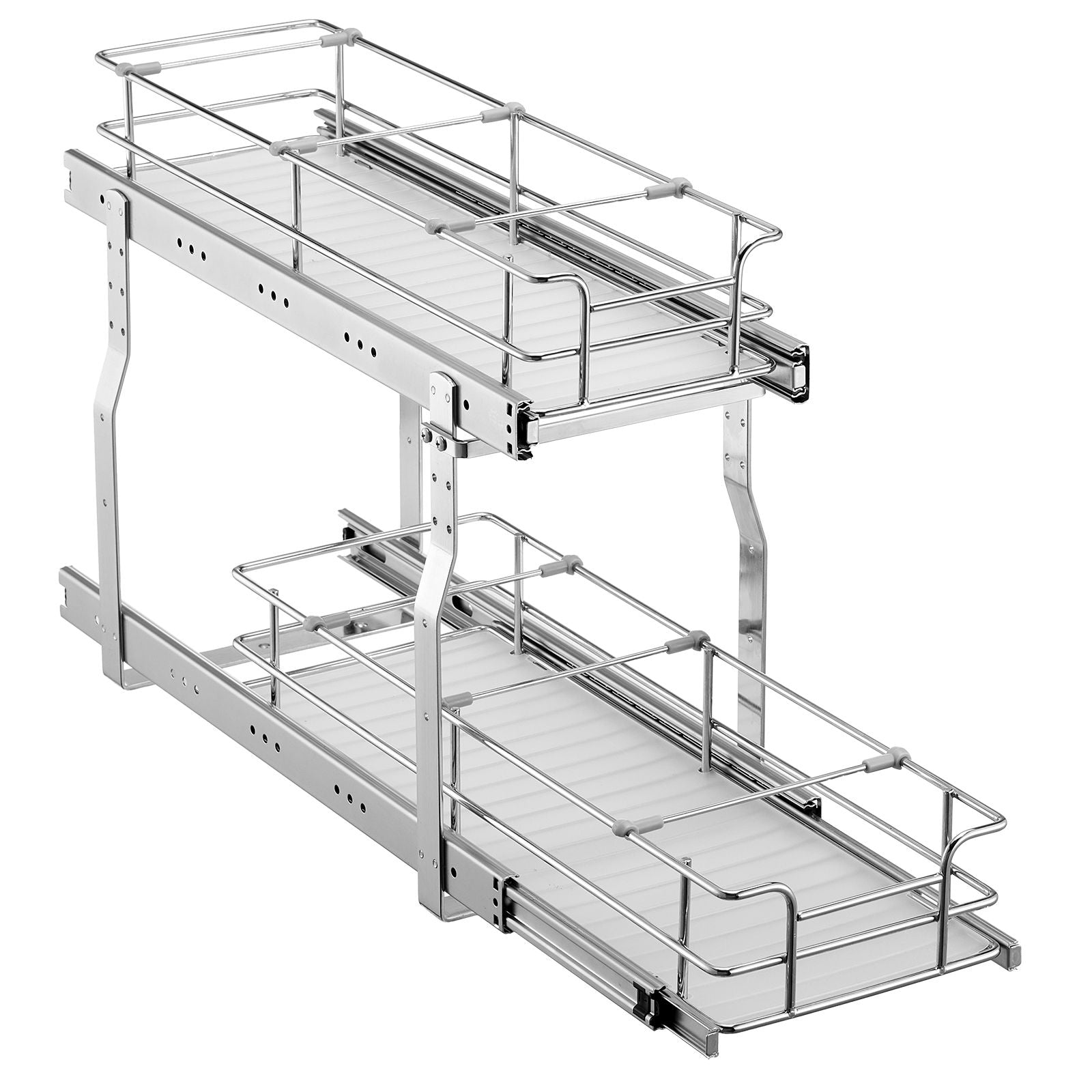 8.5"Wx21"Dx15"H Pull Out Cabinet Organizer, Heavy Duty Slide Out Pantry Shelves, Steel Roll Out Drawers, Sliding Drawer Storage for Home Under Sink, 10"Wx22"Dx18"H Install Size for Cabinet