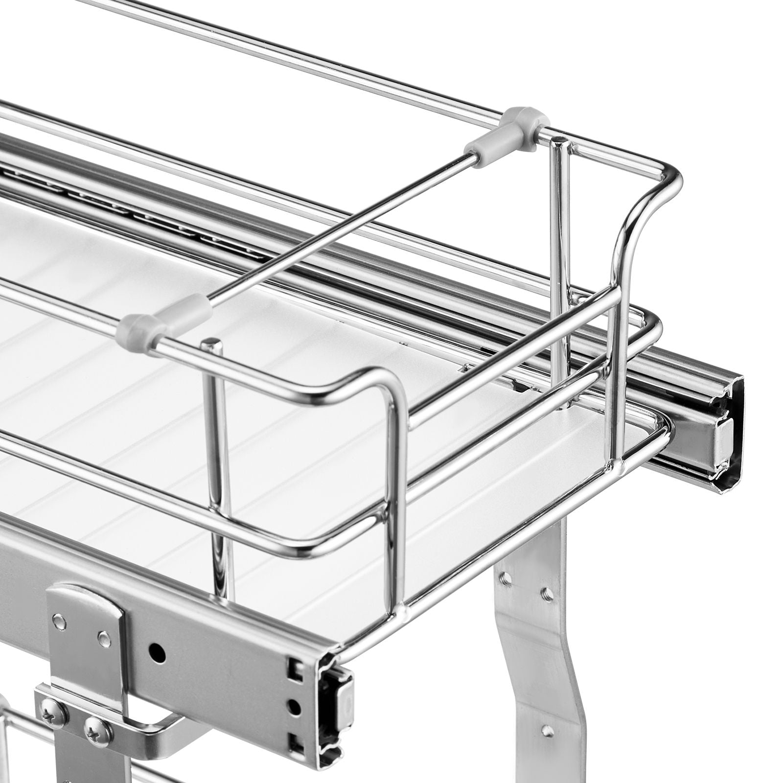 8.5"Wx21"Dx15"H Pull Out Cabinet Organizer, Heavy Duty Slide Out Pantry Shelves, Steel Roll Out Drawers, Sliding Drawer Storage for Home Under Sink, 10"Wx22"Dx18"H Install Size for Cabinet