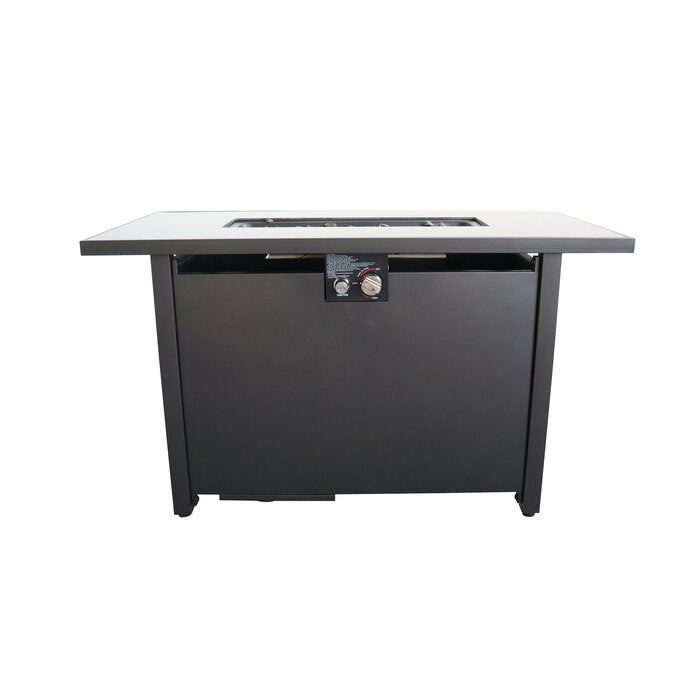 25'' H x 42'' W Steel Outdoor Fire Pit Table with Lid