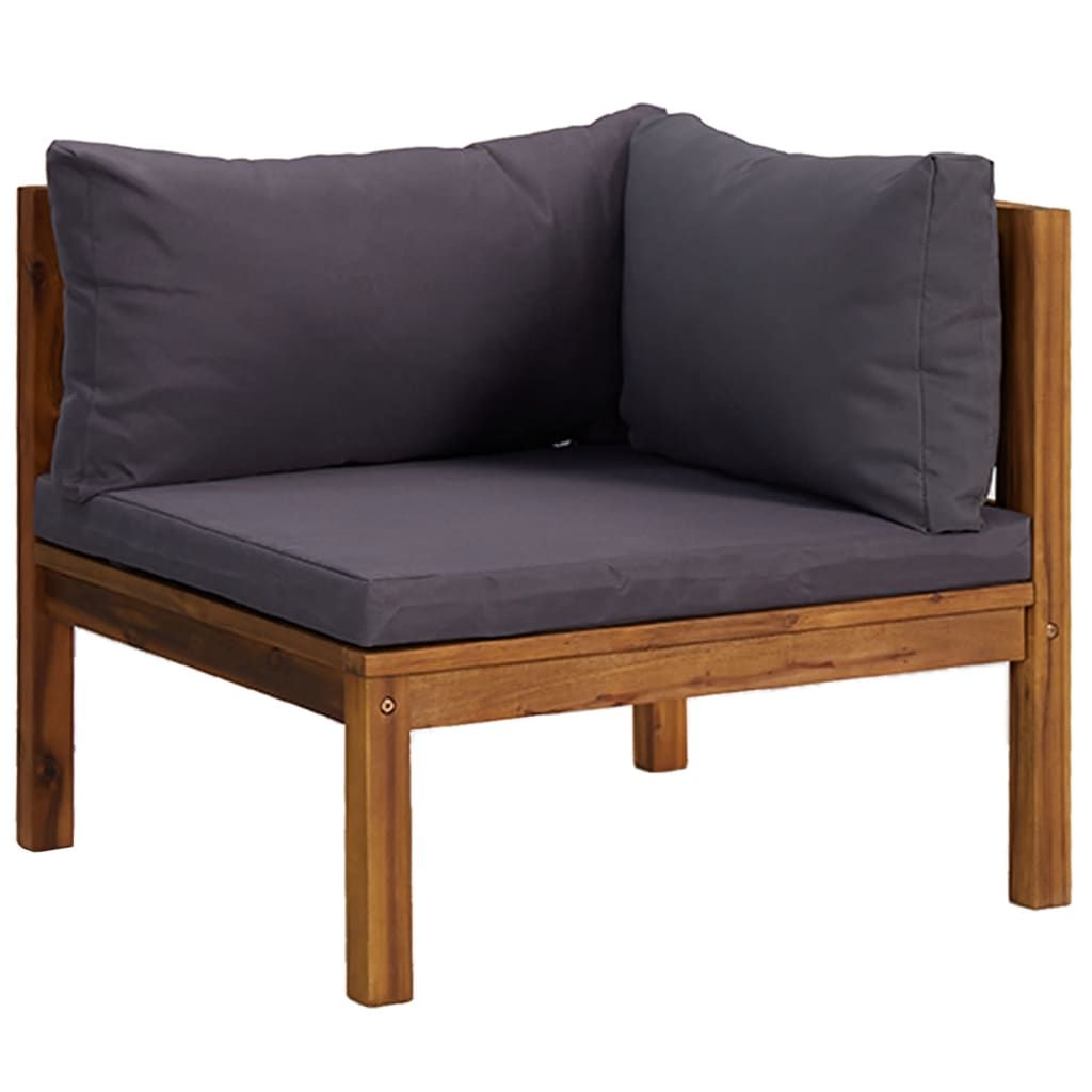 6 Piece Patio Lounge Set with Cushion Solid Acacia Wood