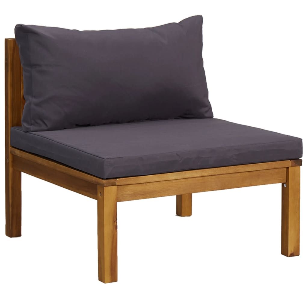 6 Piece Patio Lounge Set with Cushion Solid Acacia Wood