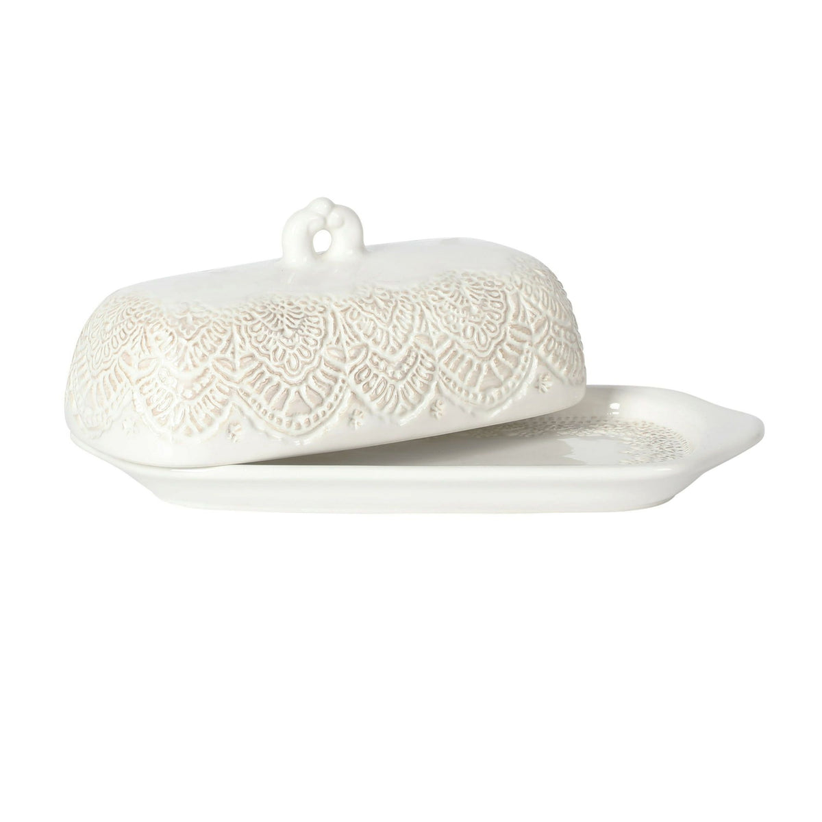 Vintage Lace Butter Dish, Rustic Kitchen Organizer or Storage Accessory, Perfect for Farmhouse Kitchen Decor - Image 3