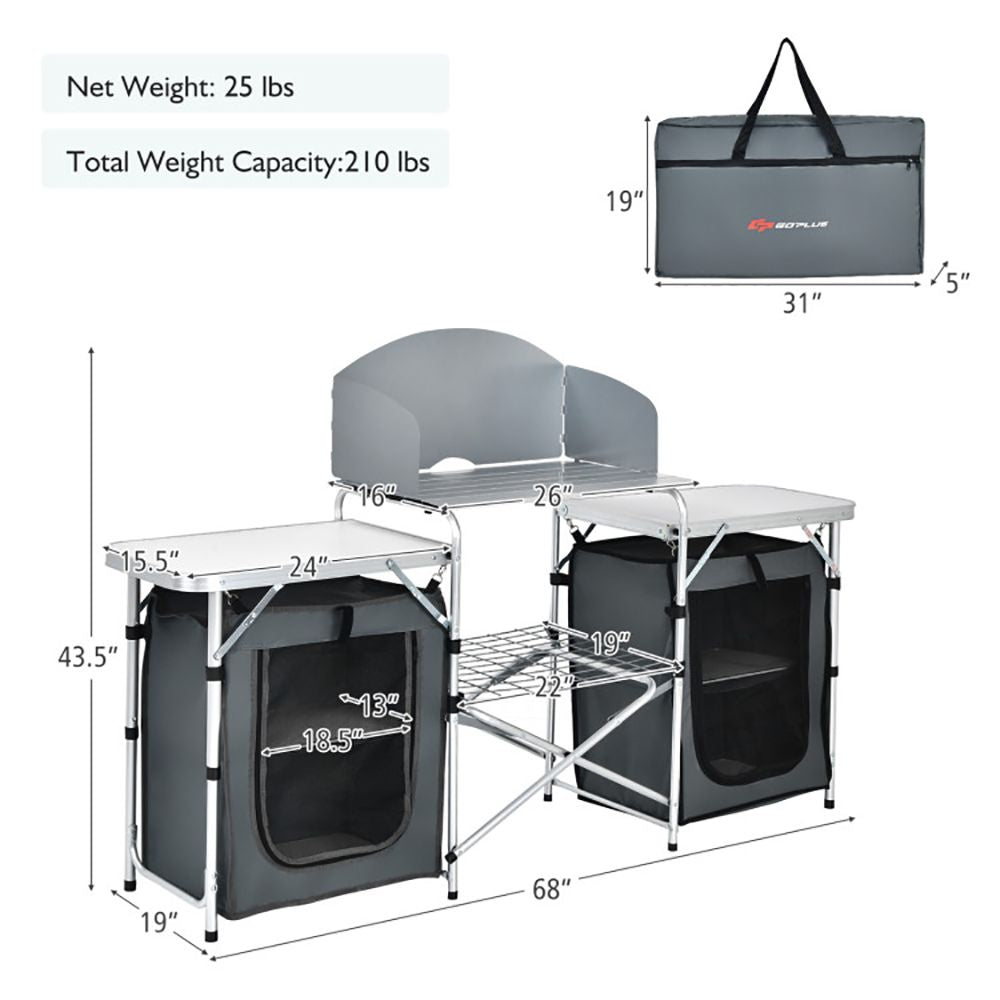 1PC Folding Camping Table with Storage Organizer