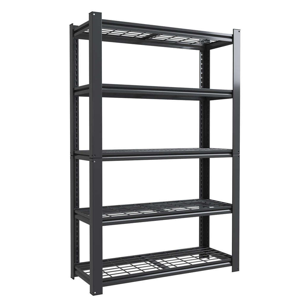 72"H 5-Tier Adjustable Heavy Duty Shelving Metal Mesh Storage Rack (2000 Lbs Loading Capacity) - Metal Shelf Organizer for Pantry, Garage, Kitchen - 35.43"W*15.75"D*72"H - Black