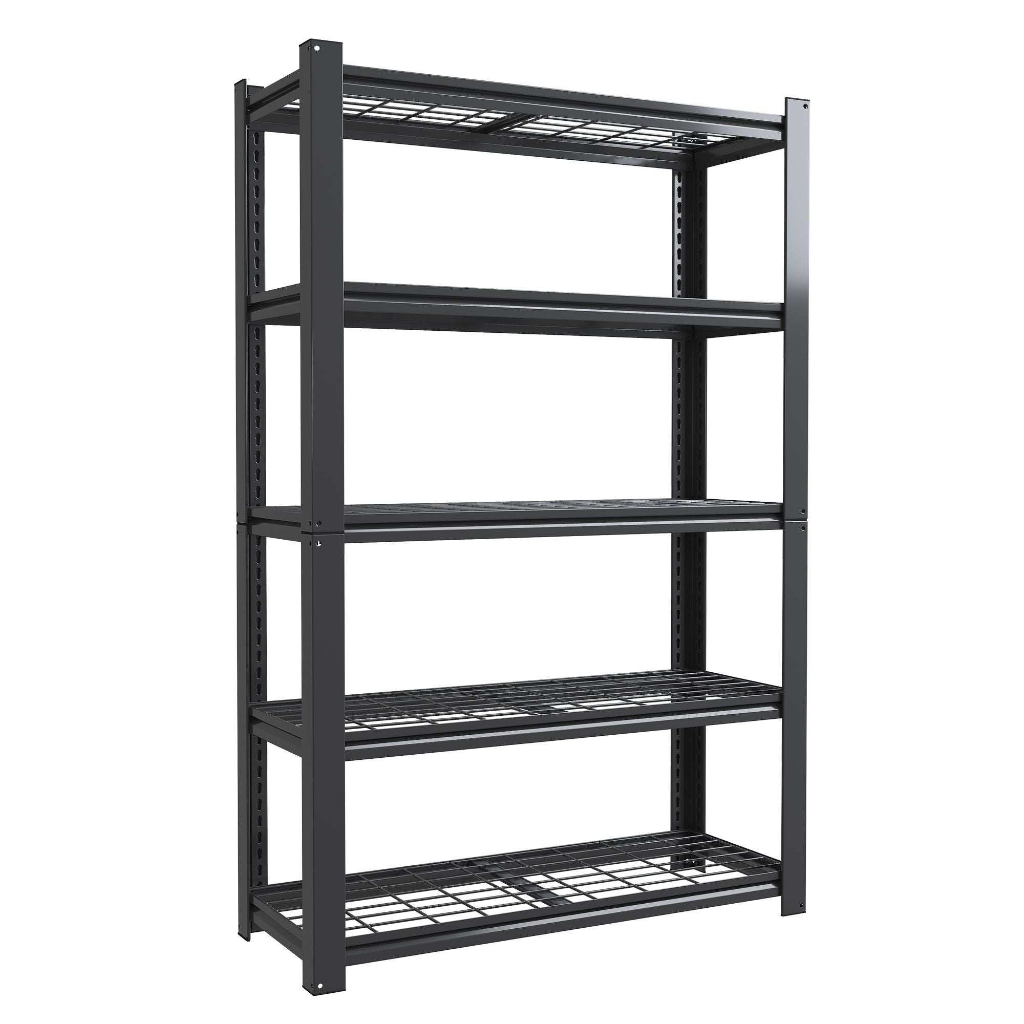 72"H 5-Tier Adjustable Heavy Duty Shelving Metal Mesh Storage Rack (2000 Lbs Loading Capacity) - Metal Shelf Organizer for Pantry, Garage, Kitchen - 35.43"W*15.75"D*72"H - Black