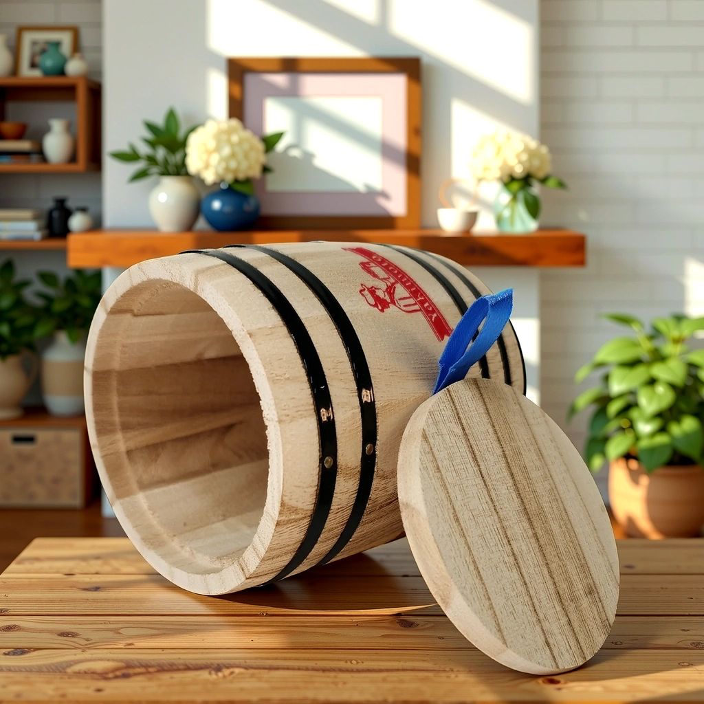 Yakimoto 1 Piece Mini Wood Canister | Small Airtight Kitchen Storage | Countertop Spice, Sugar, Snack Container | Rustic Home Decor & Cute Organizer | Gift Idea