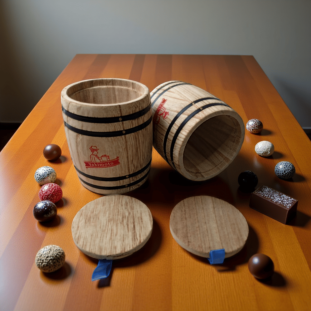 Yakimoto 2-Pack Mini Wood Canisters Set - Small Solid Wood Airtight Storage Jars for Kitchen Countertop Organization, Spices, Sugar, Tea, Office Supplies, Cotton Balls | Rustic Home Decor