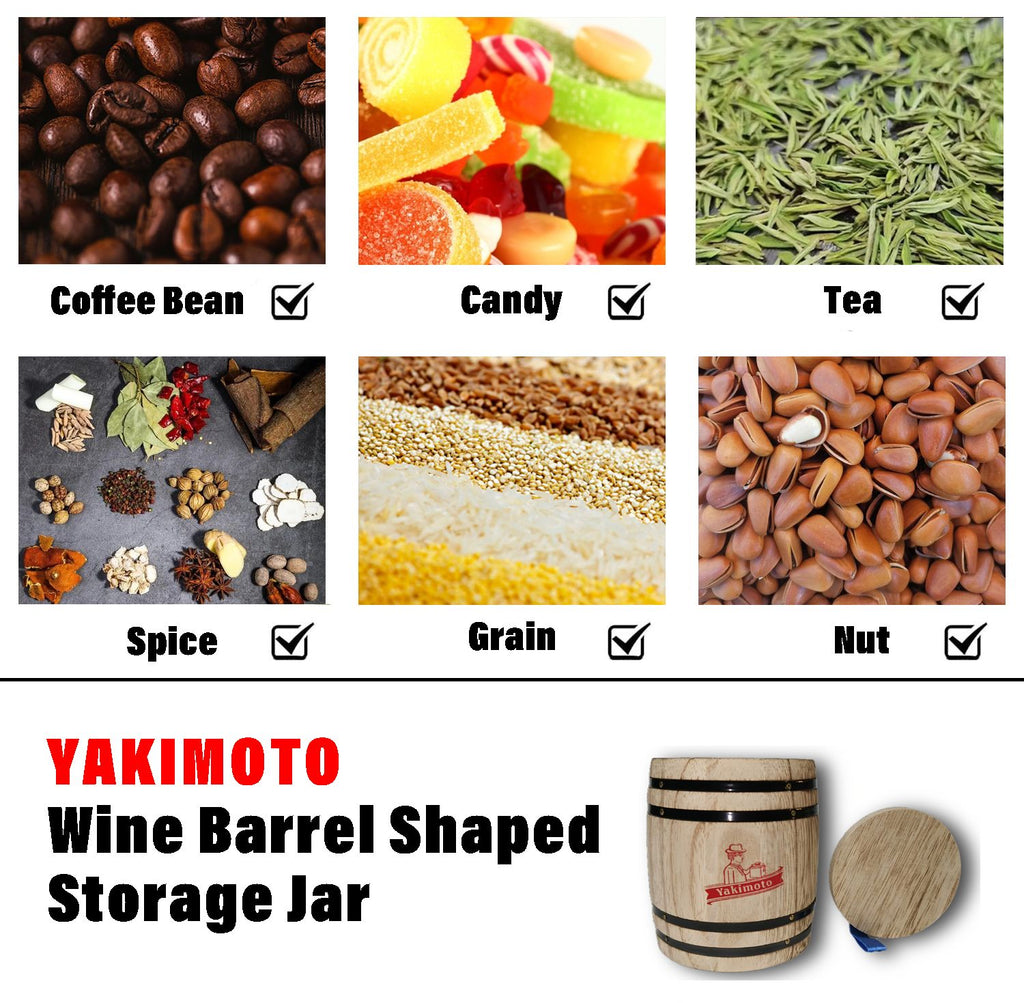 Yakimoto 2-Pack Mini Wood Canisters Set - Small Solid Wood Airtight Storage Jars for Kitchen Countertop Organization, Spices, Sugar, Tea, Office Supplies, Cotton Balls | Rustic Home Decor