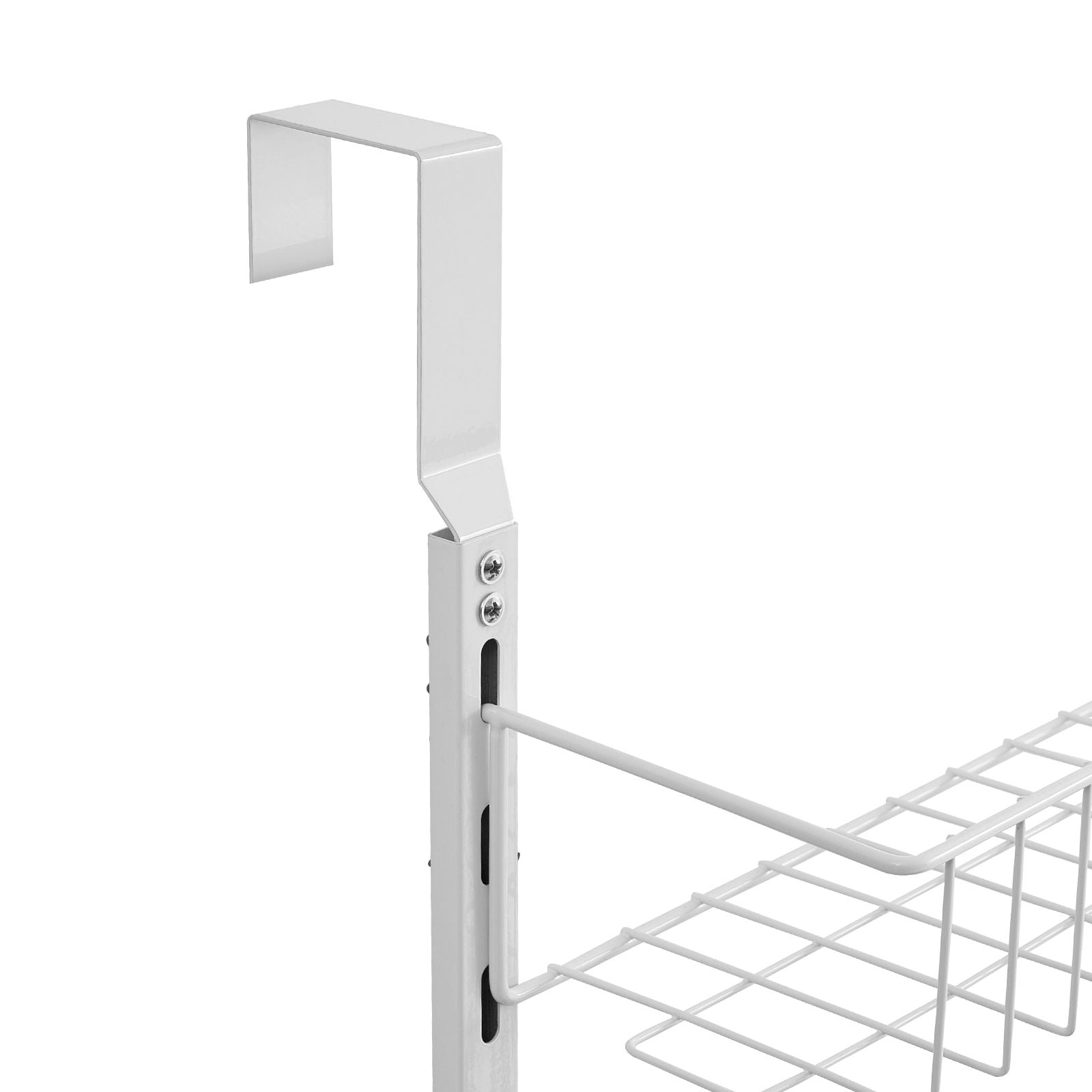 Over the Door Pantry Organizer, 6-Tier Pantry Organization and Storage, Heavy-Duty Steel Hanging Spice Rack, Adjustable Wall Seasoning Shelves, for Home Kitchen Laundry Room Bathroom, White
