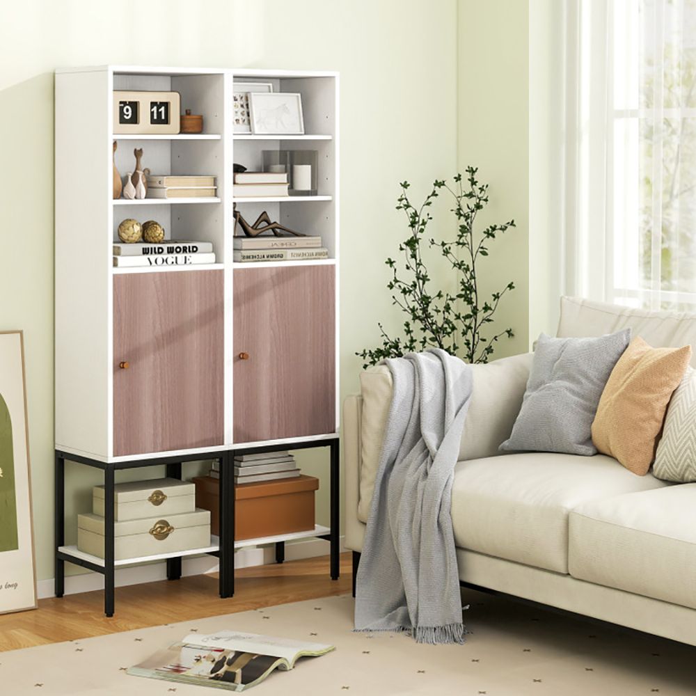57 Inch Bathroom Tall Cabinet with 1 Door and 4 Shelves Narrow Storage Unit