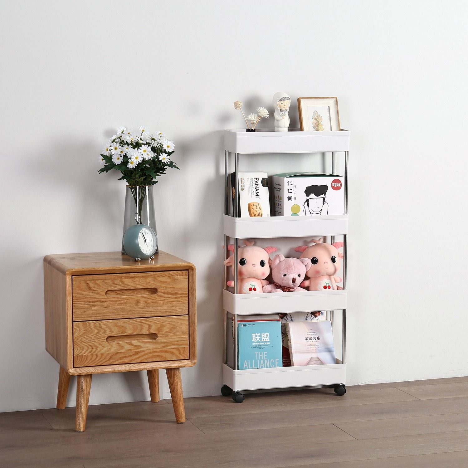 Three and four tier cart shelves, bedroom shelves, kitchen activity shelves, multi-tier shelves for year-round home storage and outdoor camping storage