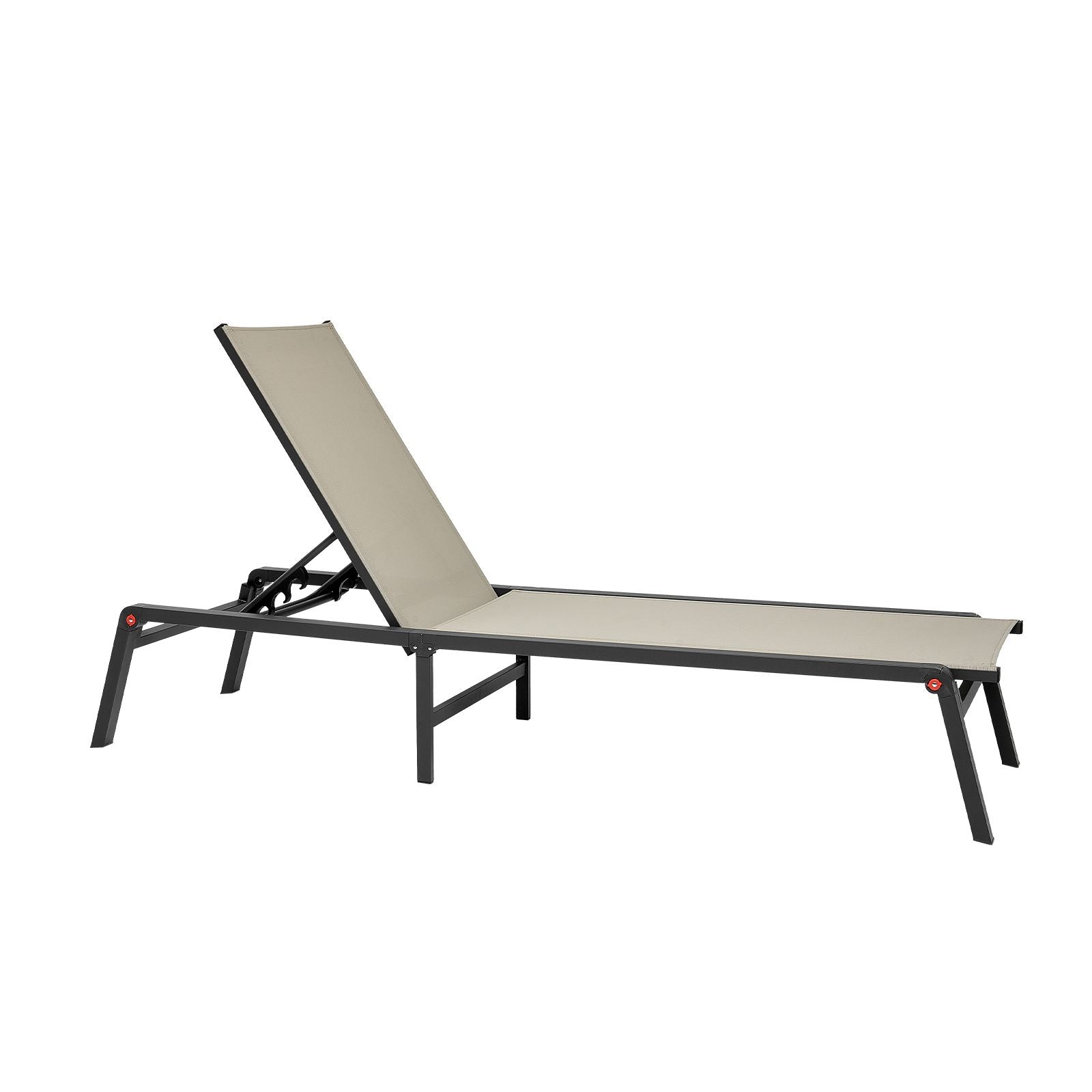Outdoor Chaise Lounge Chair Set of 2, 400 lbs Weight Capacity, Foldable Sun Tanning Chair, 5 Adjustable Positions, Easy Assembly, Aluminum Pool Recliner Lounge Chairs, for Beach Yard Patio