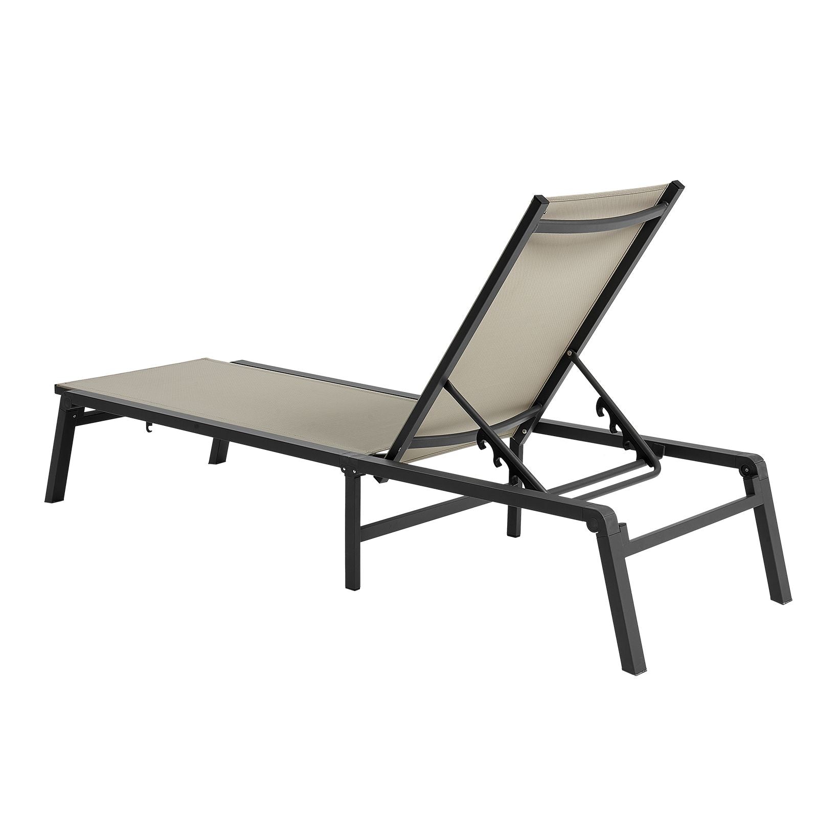 Outdoor Chaise Lounge Chair Set of 2, 400 lbs Weight Capacity, Foldable Sun Tanning Chair, 5 Adjustable Positions, Easy Assembly, Aluminum Pool Recliner Lounge Chairs, for Beach Yard Patio