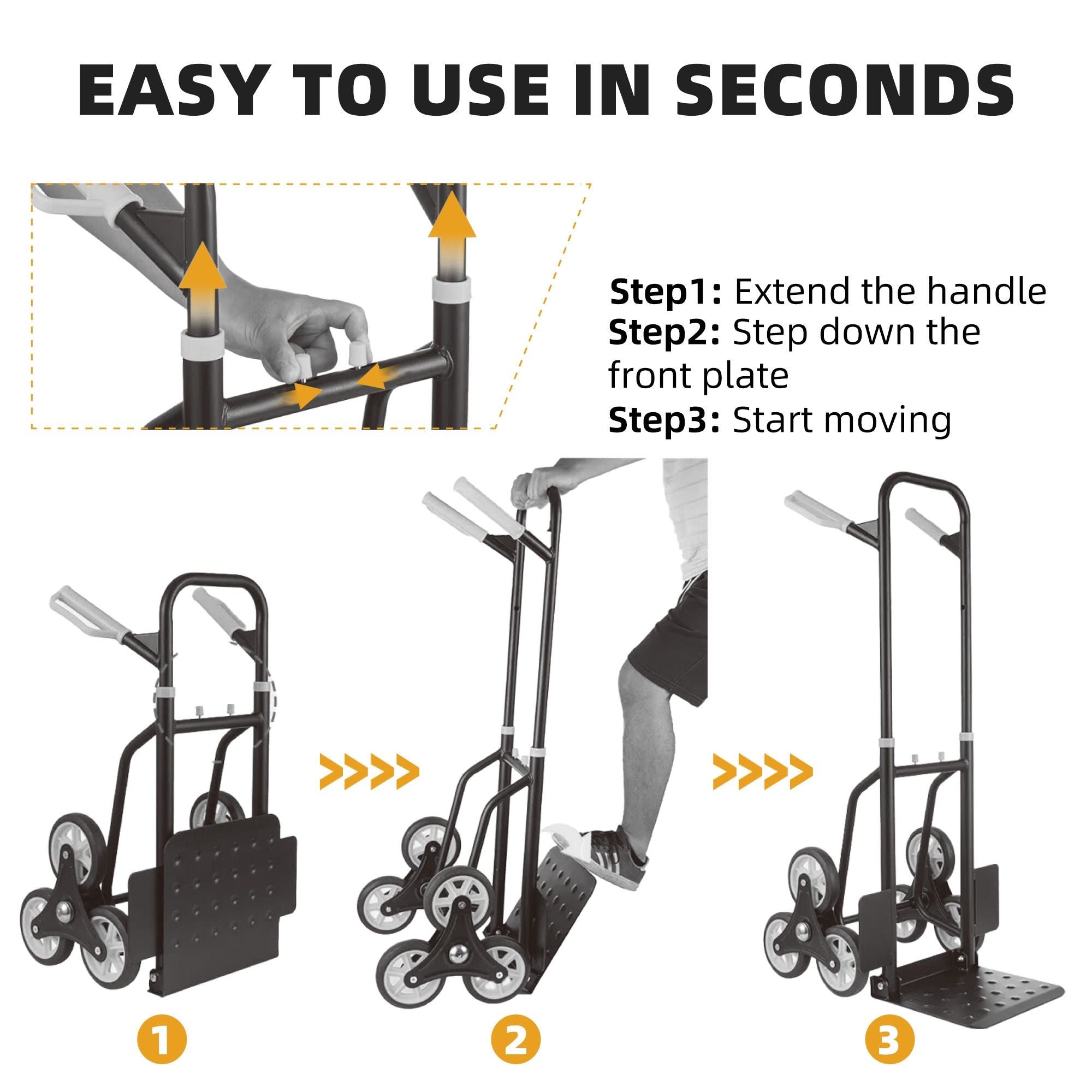 Stair Climber Hand Truck Dolly,Heavy Duty Stair Climbing Cart
