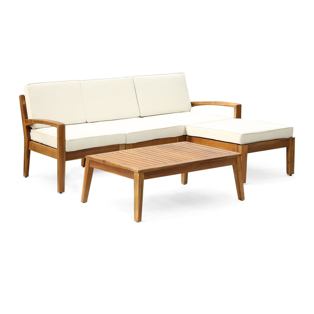 GRENADA L Shape 3pcs Acacia Sectional Patio Sofa Set