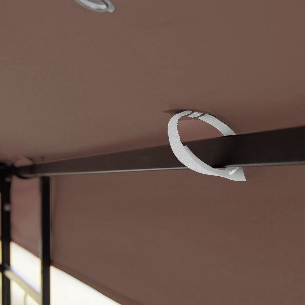 10x10 Ft Outdoor Patio Gazebo Replacement Canopy, Double Tiered Gazebo Tent Roof Top Cover Only(Frame Not Include)
