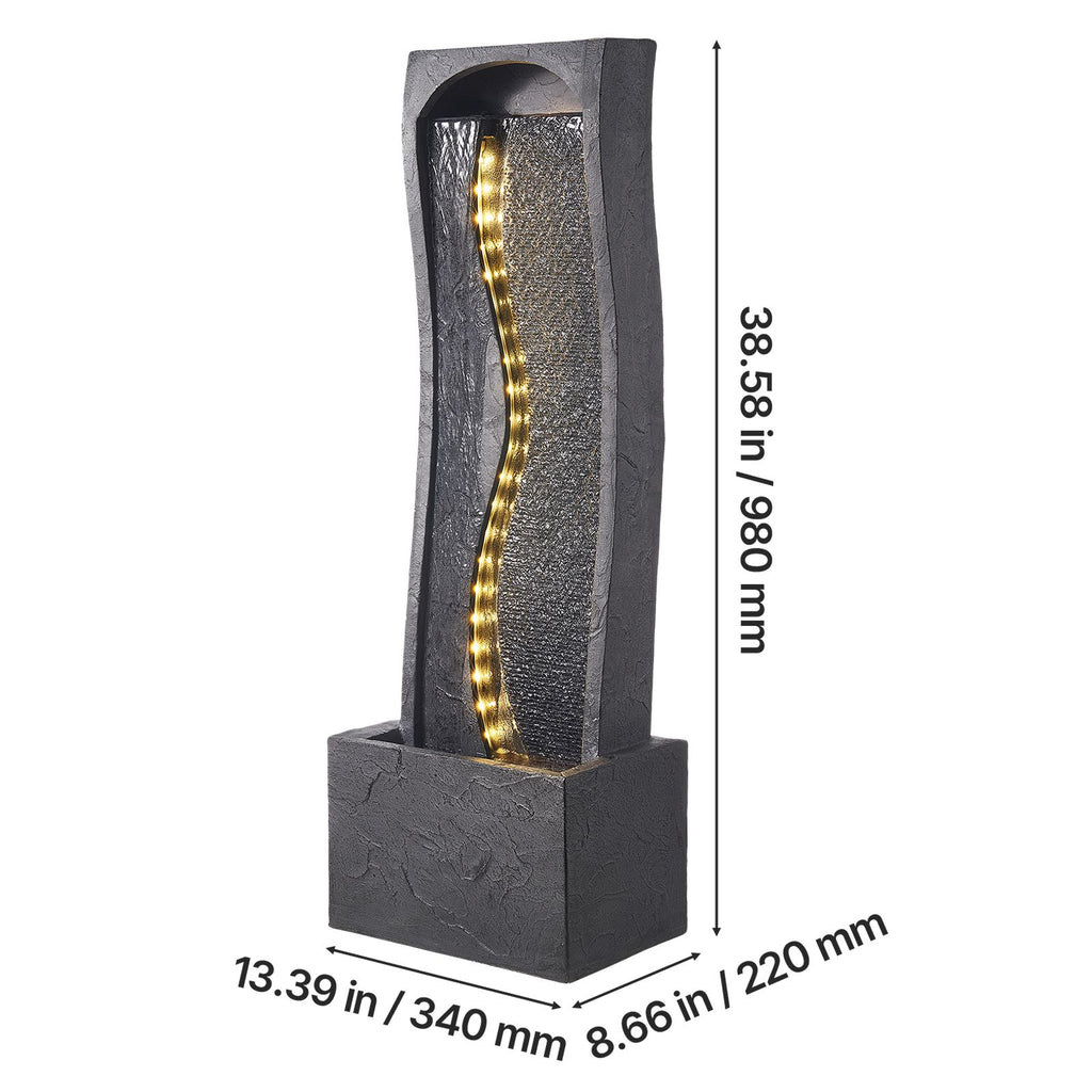 38.58-Inch Rock-Style Outdoor Fountain with LED Light – product image 8