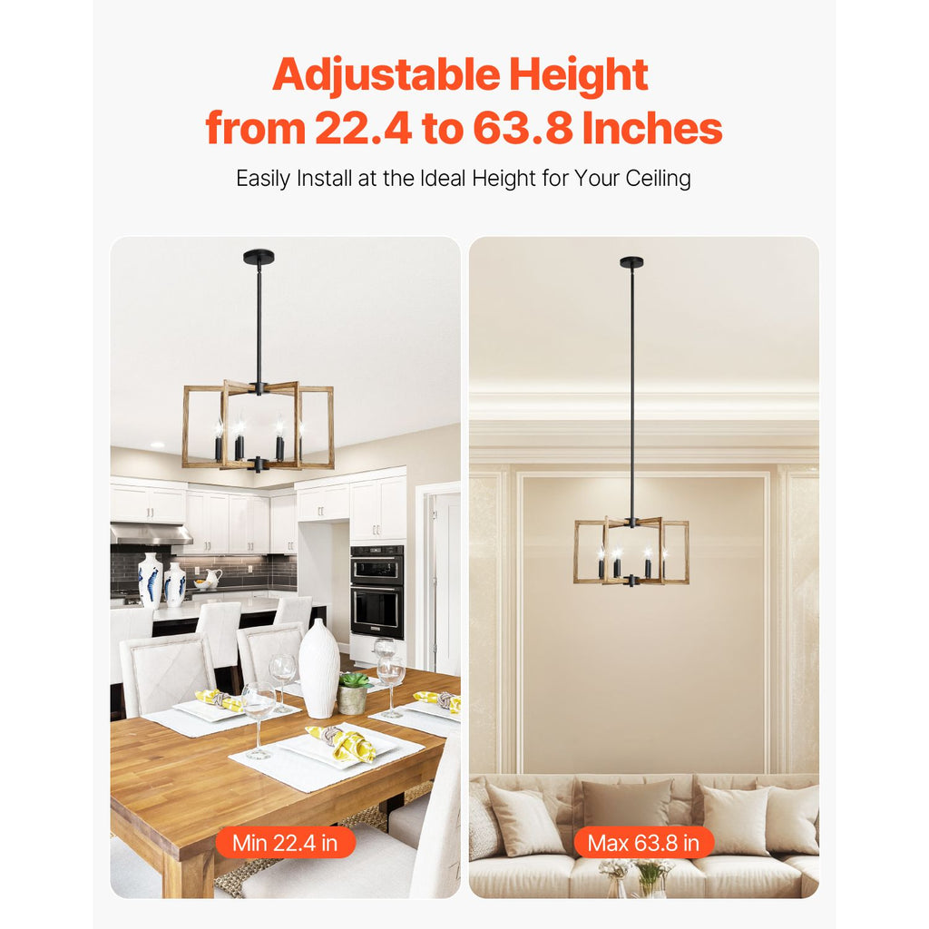 Six-Light Adjustable Farmhouse Metal Chandelier – product image 4