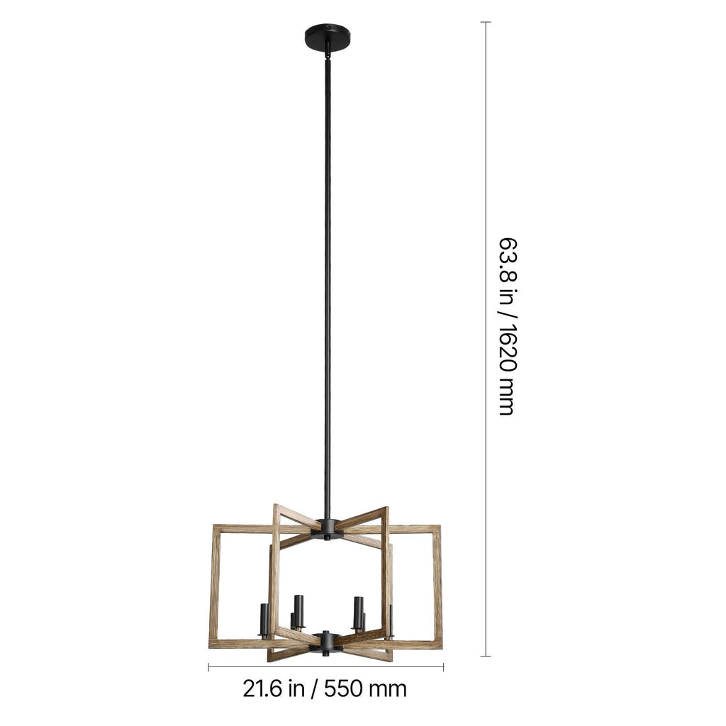 Six-Light Adjustable Farmhouse Metal Chandelier – product image 8