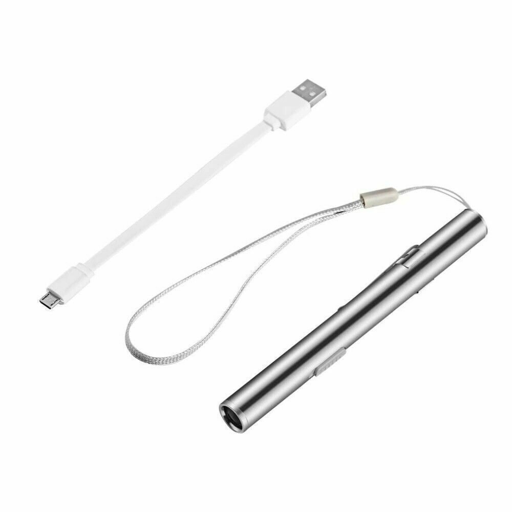USB Rechargeable Stainless Steel Pen Flashlight – product image 6