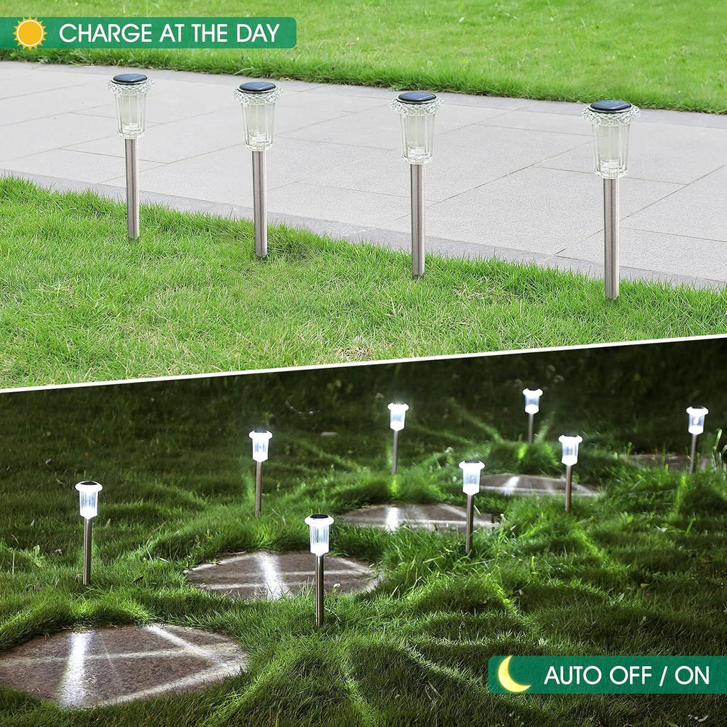Stainless Steel Solar Pathway Lights – 10 Pack – product image 3