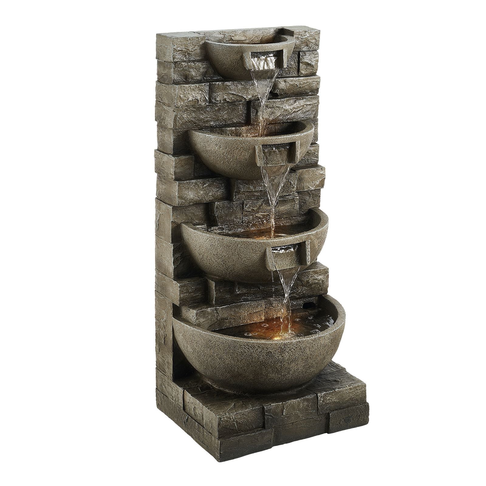 35.63-Inch Four-Tier Cascading Fountain with LED Light – product image 9