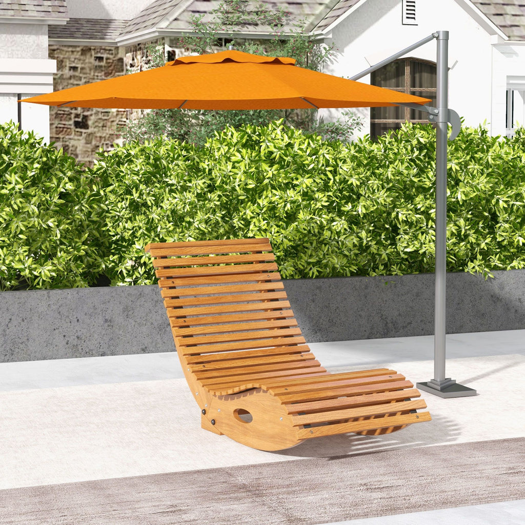 Slatted Wooden Outdoor Rocking Chair – Teak Finish – product image 2