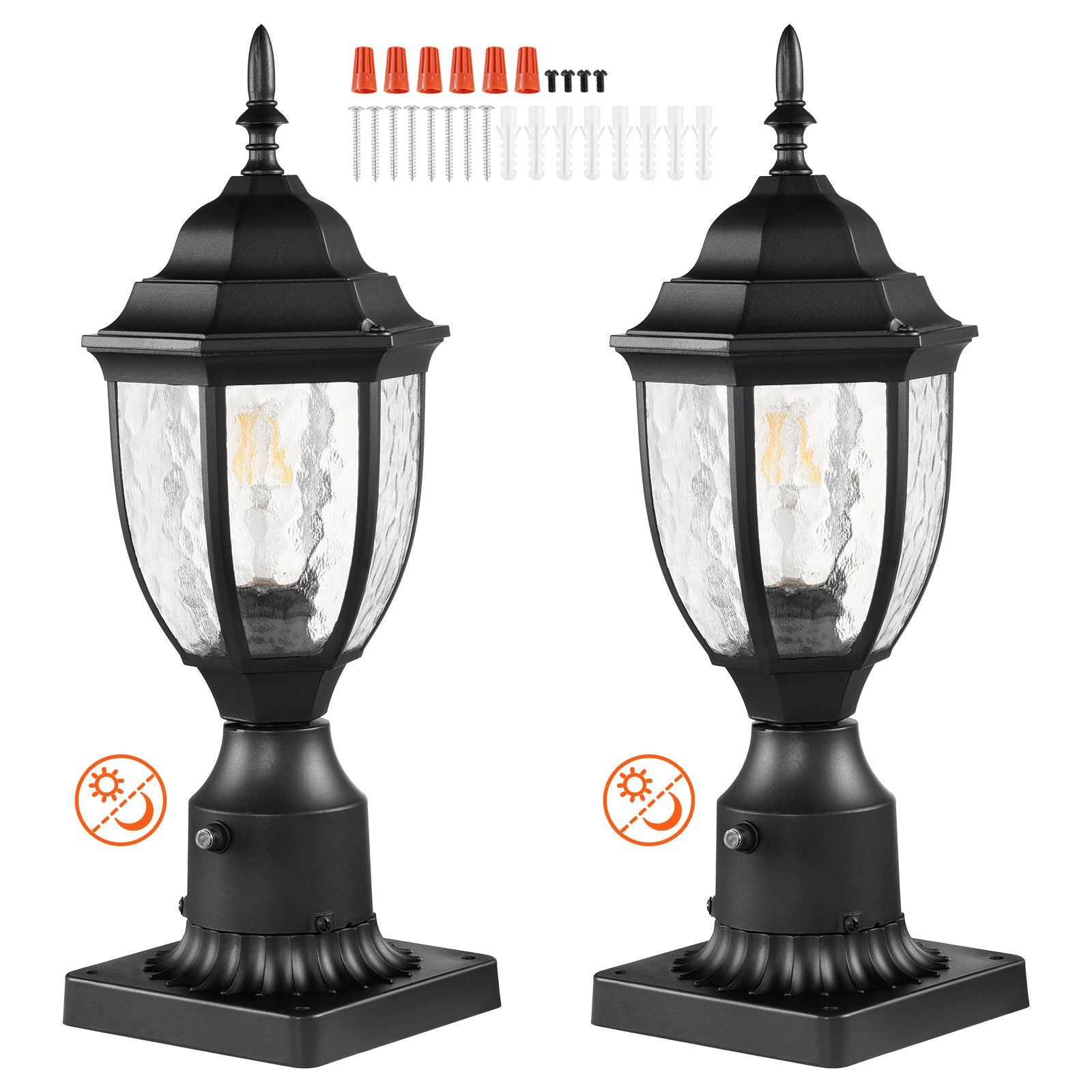 Dusk-to-Dawn Outdoor Post Lights with Pier Bases – 2 Pack – product image 9