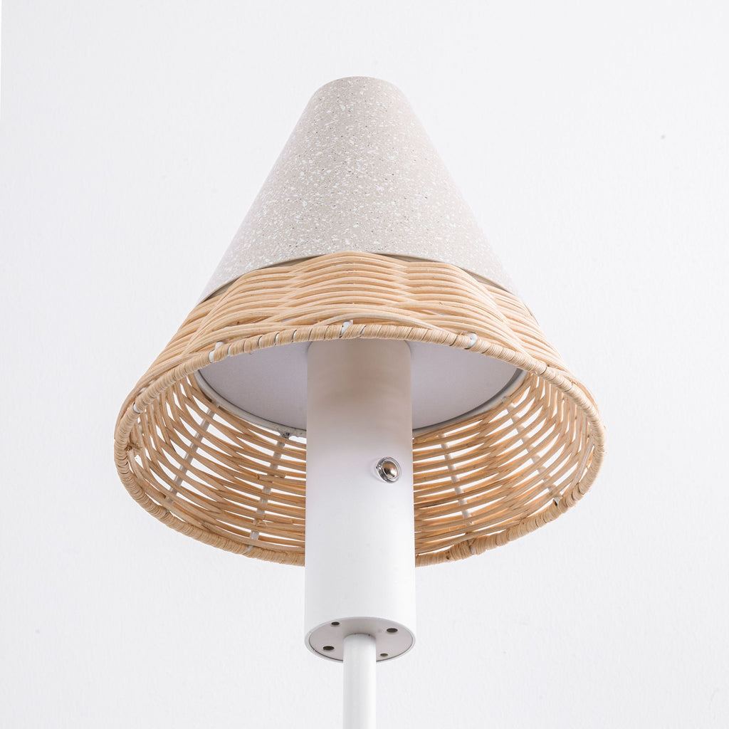 Rechargeable Linen and Rattan Indoor/Outdoor Floor Lamp – product image 2