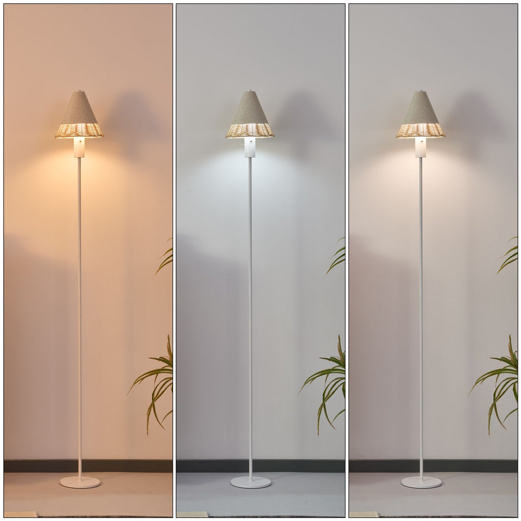 Rechargeable Linen and Rattan Indoor/Outdoor Floor Lamp – product image 3