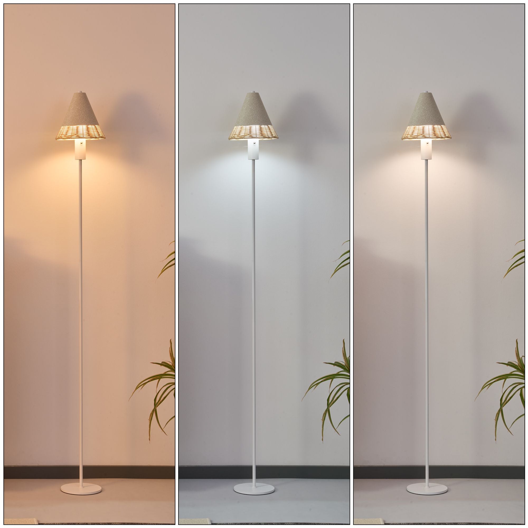 Rechargeable Linen and Rattan Indoor/Outdoor Floor Lamp – product image 3
