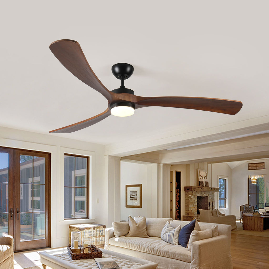 72-Inch Indoor/Outdoor Ceiling Fan with Light and Remote – Walnut – product image 3