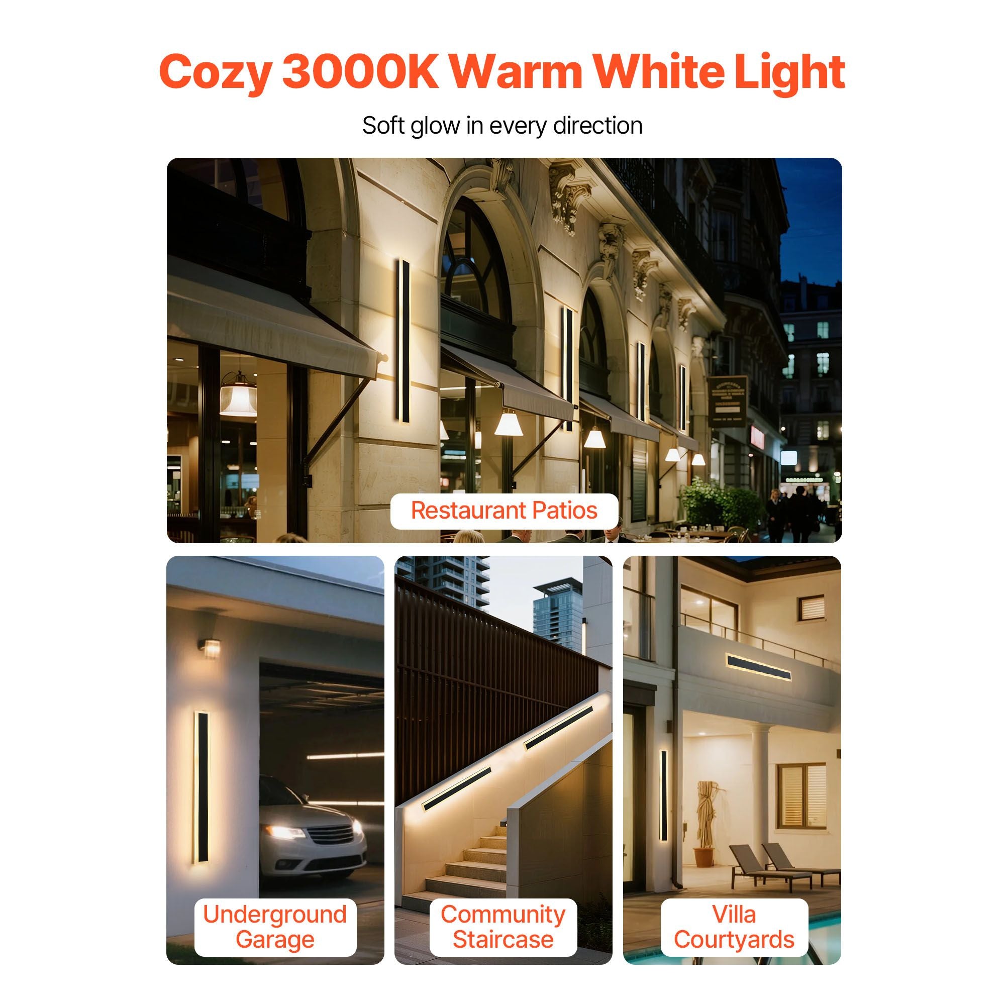 Modern 31.5-Inch Outdoor Wall Lights – 2 Pack – product image 3