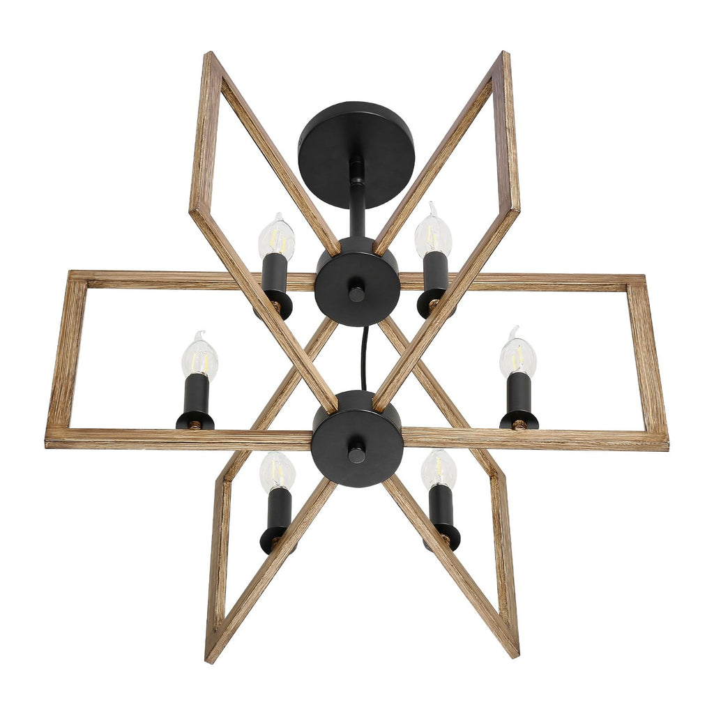 Six-Light Adjustable Farmhouse Metal Chandelier – product image 11